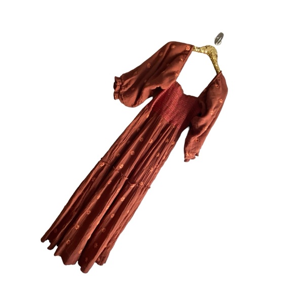 Free People Dahlia Embroidered Maxi Dress in Ginger Snap Combo - Picture 8 of 15